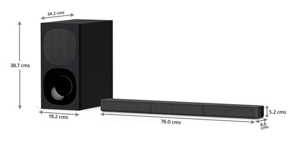 Sony HT-S20R Real 5.1ch Dolby Digital Soundbar for TV with subwoofer and Compact Rear Speakers, 5.1ch Home Theatre System (400W,Bluetooth & USB Connectivity, HDMI & Optical connectivity) - Image 2