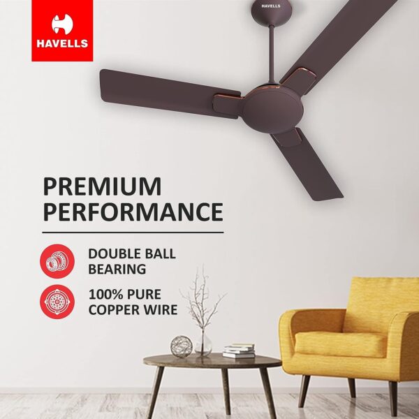 Havells 1200mm Enticer Energy Saving Ceiling Fan (Espresso Brown Copper) - Image 3