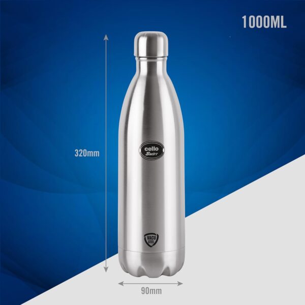 Cello Swift Stainless Steel Vacuum Insulated Flask | Hot and Cold Water Bottle with Screw lid - Image 7