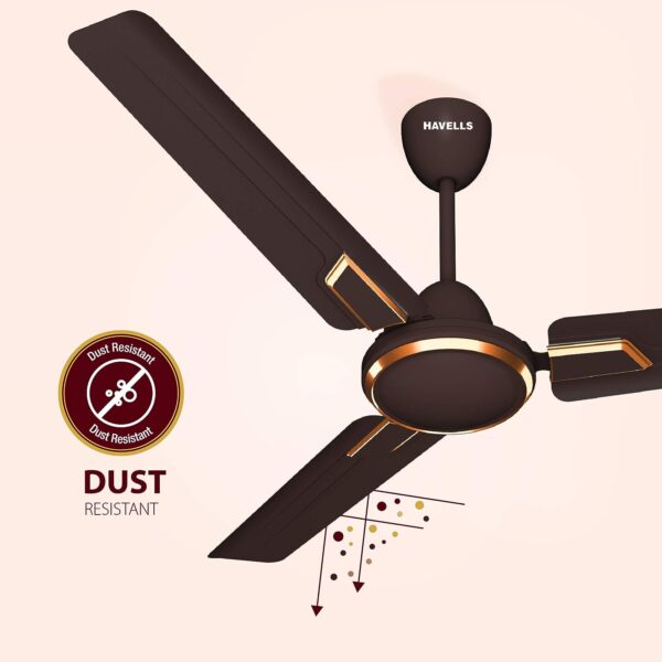 Havells Andria 1200mm Sweep Dust Resistant Ceiling Fan (Espresso Brown) - Image 3