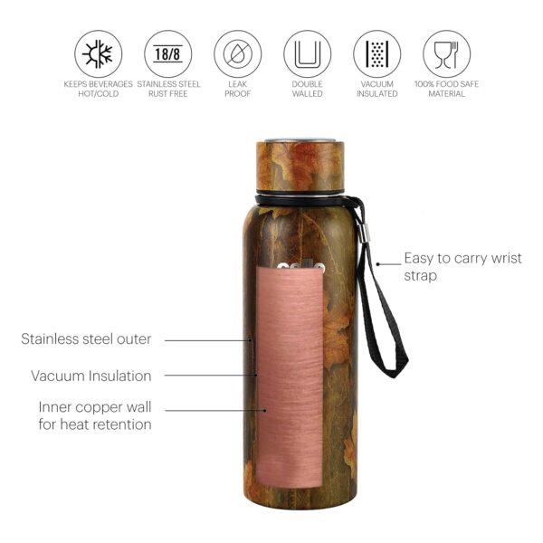 Cello Duro Tuff Steel Series- Duro Deezee Kent Double Walled Stainless Steel Water Bottle with Durable DTP Coating, 550ml - Image 3