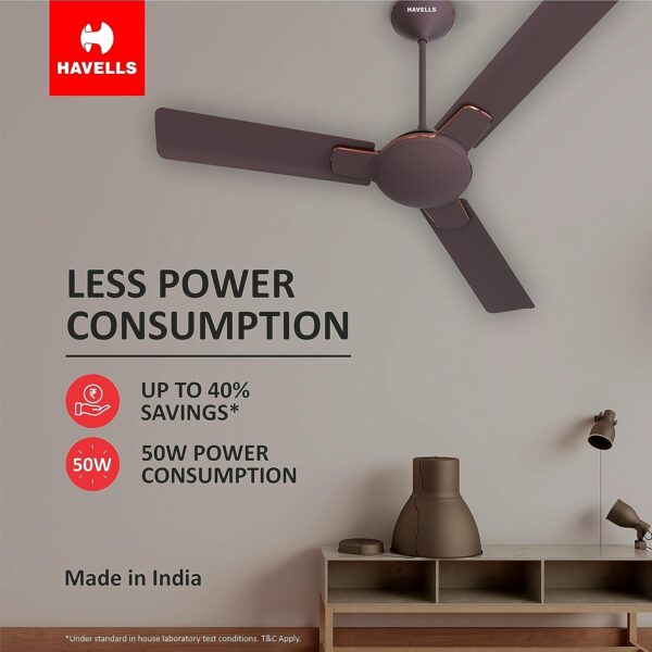 Havells 1200mm Enticer Energy Saving Ceiling Fan (Espresso Brown Copper) - Image 2