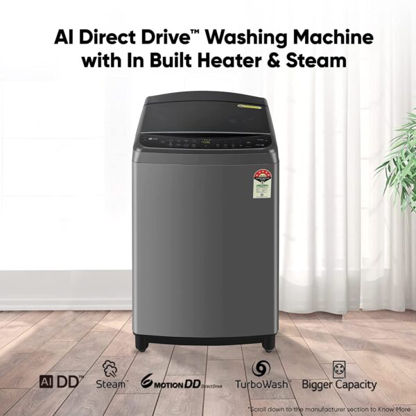 LG 9 Kg 5 Star Inverter Wi-Fi Fully-Automatic Top Loading Washing Machine - Image 5