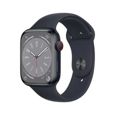 Apple Watch Series 8 GPS + Cellular 45mm Midnight Aluminium Case with Midnight Sport Band – Regular