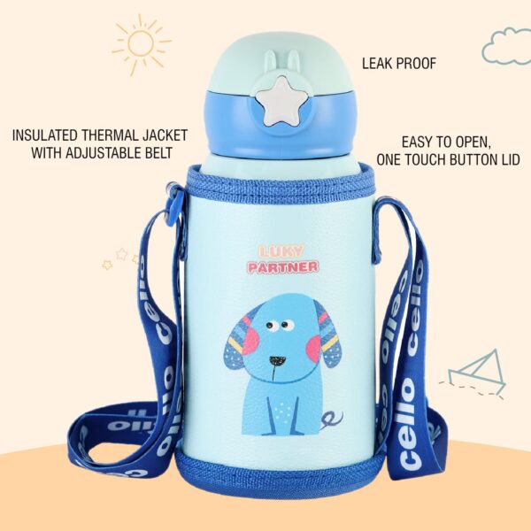 CELLO Lucky Hot & Cold Stainless Steel Kids Water Bottle, 500ml - Image 4