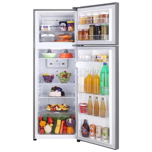 LG 288 L 2 Star Smart Inverter Frost-Free Double Door Refrigerator (GL-S322SPZY, Shiny Steel, Convertible) - Image 5