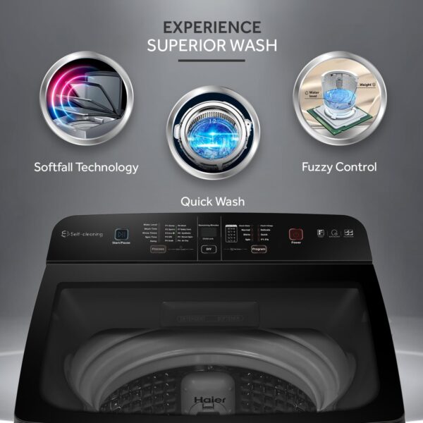 Haier 9 Kg 5 star Fully Automatic Top Loading Washing Machine? HSW90-678ES8, Dark Jade Silver - Image 3