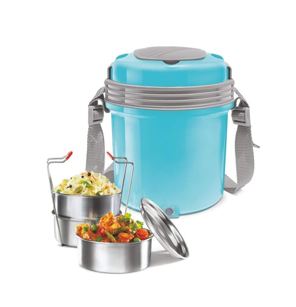 Milton Electron Stainless Steel Tiffin Box Set, Blue - Image 3