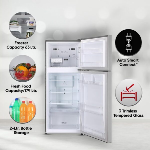 LG 242 L 2 Star Frost-Free Smart Inverter Double Door Refrigerator (2023 Model, GL-N292DPZY, Shiny Steel, Smart Connect & Multi Air Flow) - Image 2