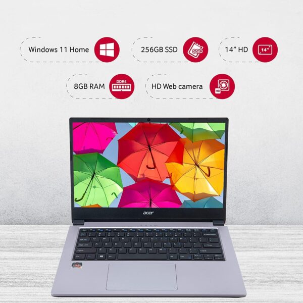 Acer One 14 AMD Ryzen 3 3250U Processor (8GB RAM/512GB SSD/AMD Radeon Graphics/Windows 11 Home) Thin and Light Laptop Z2-493 with 35.56 cm (14.0") HD Display - Image 6