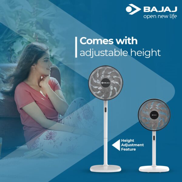 Bajaj Dominus 18 350 mm Pedestal Fan, BLDC Motor with Remote 18 Blades Fan, Grey+ Black - Image 2