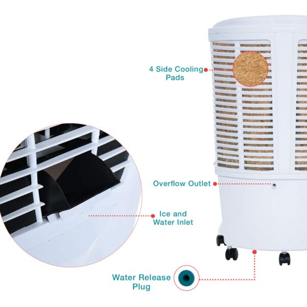 Symphony Air Cooler - 56L, White - Image 3