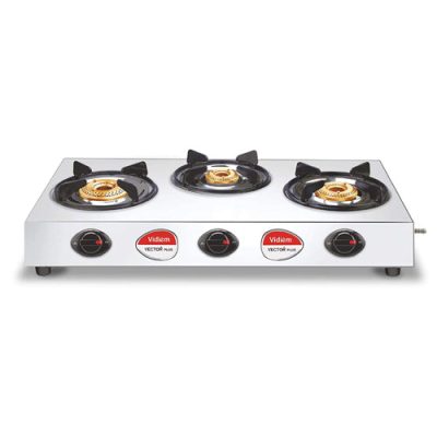 Vidiem Vector Nero 3 Burner Gas Stove – VDMGS-VECTORNERO3B