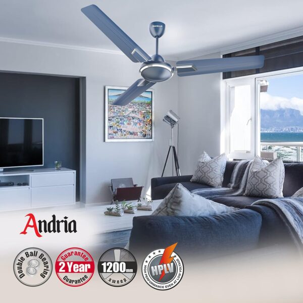 Havells Andria 1200mm Dust Resistant Ceiling Fan (Indigo Blue) - Image 6