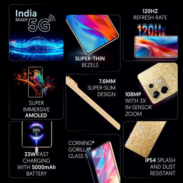 Redmi Note 13 5G (12GB RAM, 256GB Storage) | MTK Dimensity 6080 5G | 7.6mm, Slimmest Note Ever - Image 2