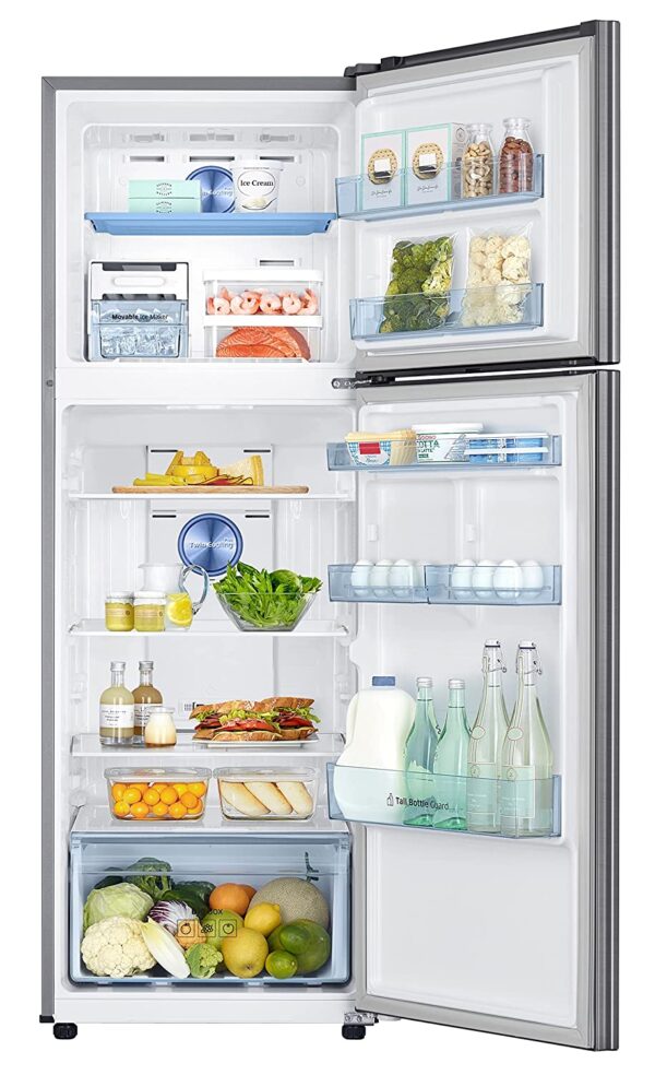 Samsung 322L 2 Star Inverter Frost-Free Convertible 5 In 1 Double Door Refrigerator (RT37C4522S8/HL,Elegant Inox 2023 Model) - Image 7