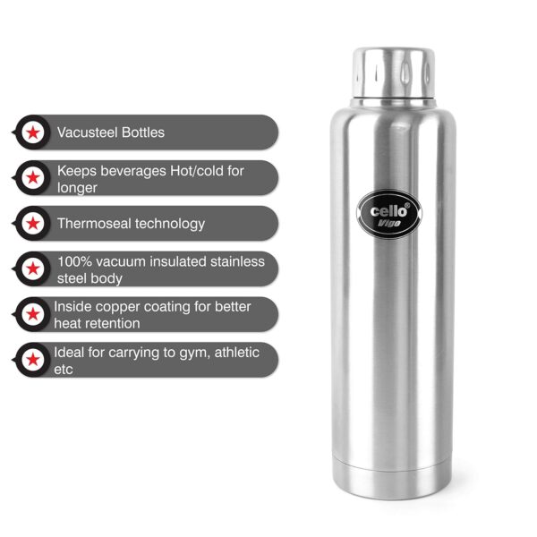 Cello Vigo Stainless Steel Flask, Double Walled, (Multi color) - Image 3