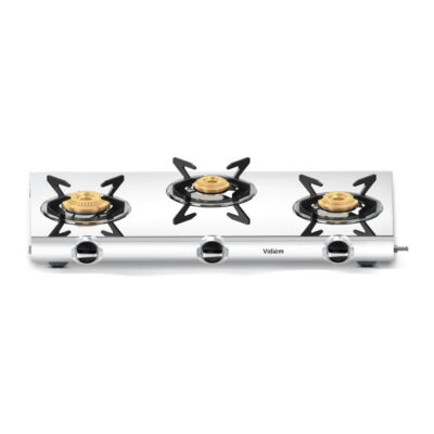 VIDIEM CURVE STAINLESS STEEL 3-BURNER LPG GAS STOVE