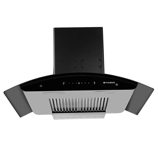 FABER Hood Ellora 3D IN HC SC BF BK 90cm 1400m3/hr Ducted Auto Clean Wall Mounted Chimney with Baffle Filter (Black)