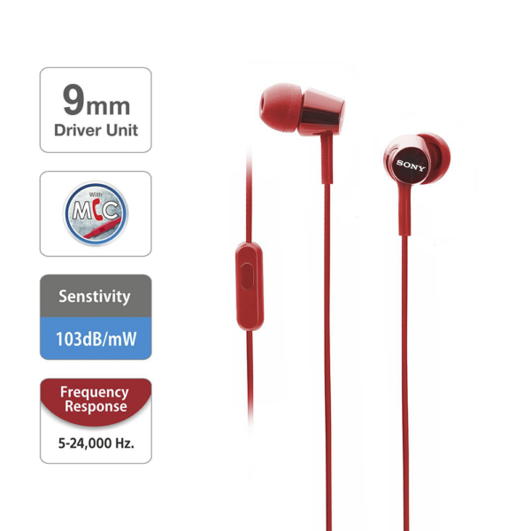 Sony MDR-EX155AP Wired in-Ear Headphones with Tangle Free Cable, 3.5mm Jack, Headset with Mic for Phone Calls - Image 16