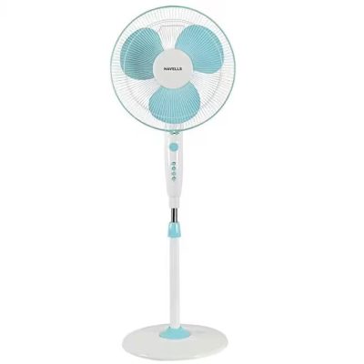 Havells 400 mm Trendy HS Pedestal Fan White Blue FHSTRHSWHB16