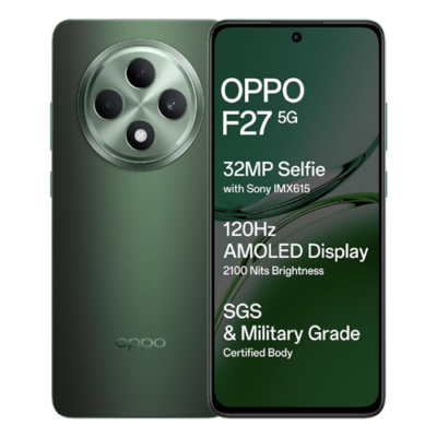 OPPO F27 5G (Emerald Green, 8GB RAM, 256GB Storage) | 6.67″ FHD+ AMOLED Display