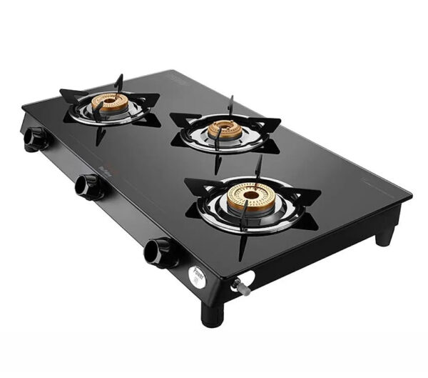 Preethi Sparkle Power Duo 3 Burner Glass top Gas Stove - Image 4