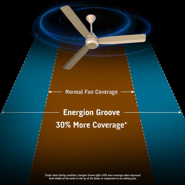 Crompton Energion Groove 1200mm (48 inch) Ceiling Fan (Satin Sand) - Image 4