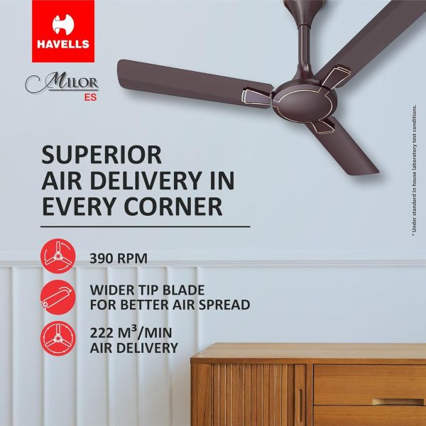 Havells 1200Mm Milor Energy Saving Ceiling Fan (Dusk) - Image 3