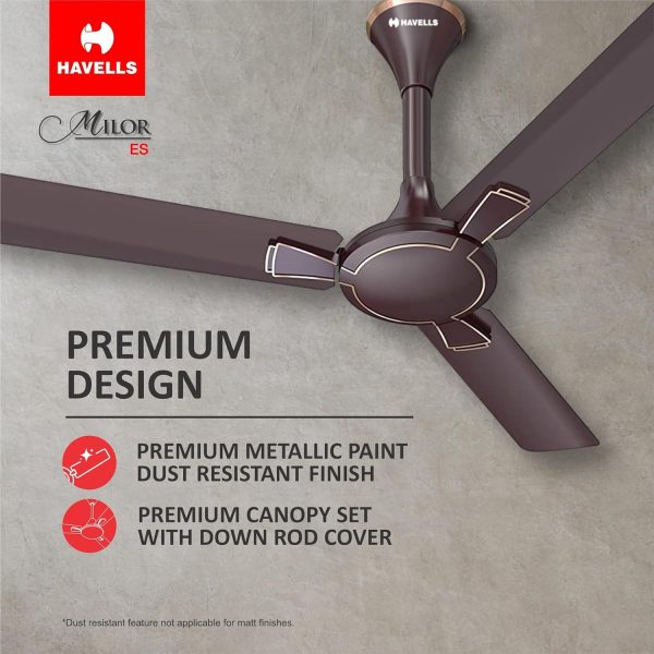 Havells 1200Mm Milor Energy Saving Ceiling Fan (Dusk) - Image 4