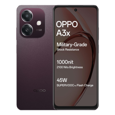 OPPO A3X 4G (Nebula Red, 4GB RAM, 64GB Storage)