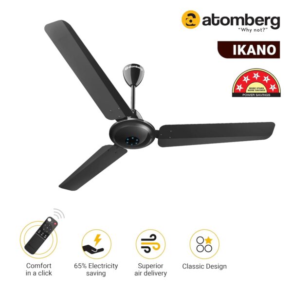 atomberg Ikano 1200mm BLDC Ceiling Fan with Remote Control | BEE 5 star Rated Energy Efficient Ceiling Fan - Image 2