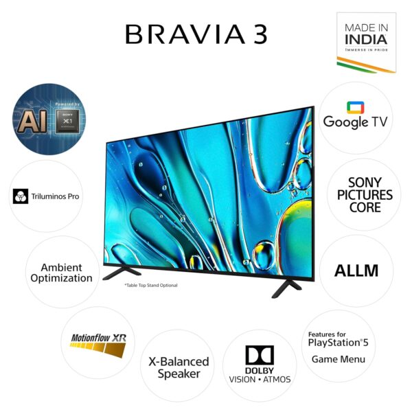 SONY Bravia 3 139 cm (55 inch) LED 4K Ultra HD Google TV with Dolby Vision & Dolby Atmos (2024 model) - Image 3