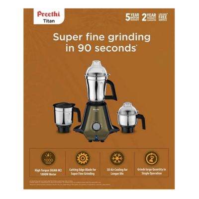 Preethi Titan Mixer Grinder – 1000W MG283