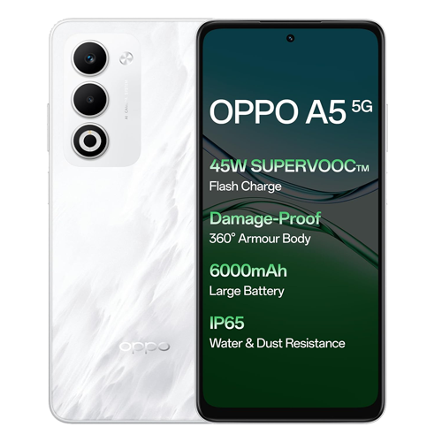 OPPO A5 5G (Mist White, 8GB RAM, 128GB Storage)