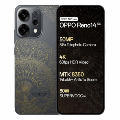 Oppo Reno14 5G (Gold, 8GB RAM, 256GB Storage)