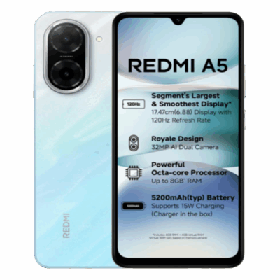 Redmi A5 (Pondicherry Blue, 4GB RAM 128GB Storage)